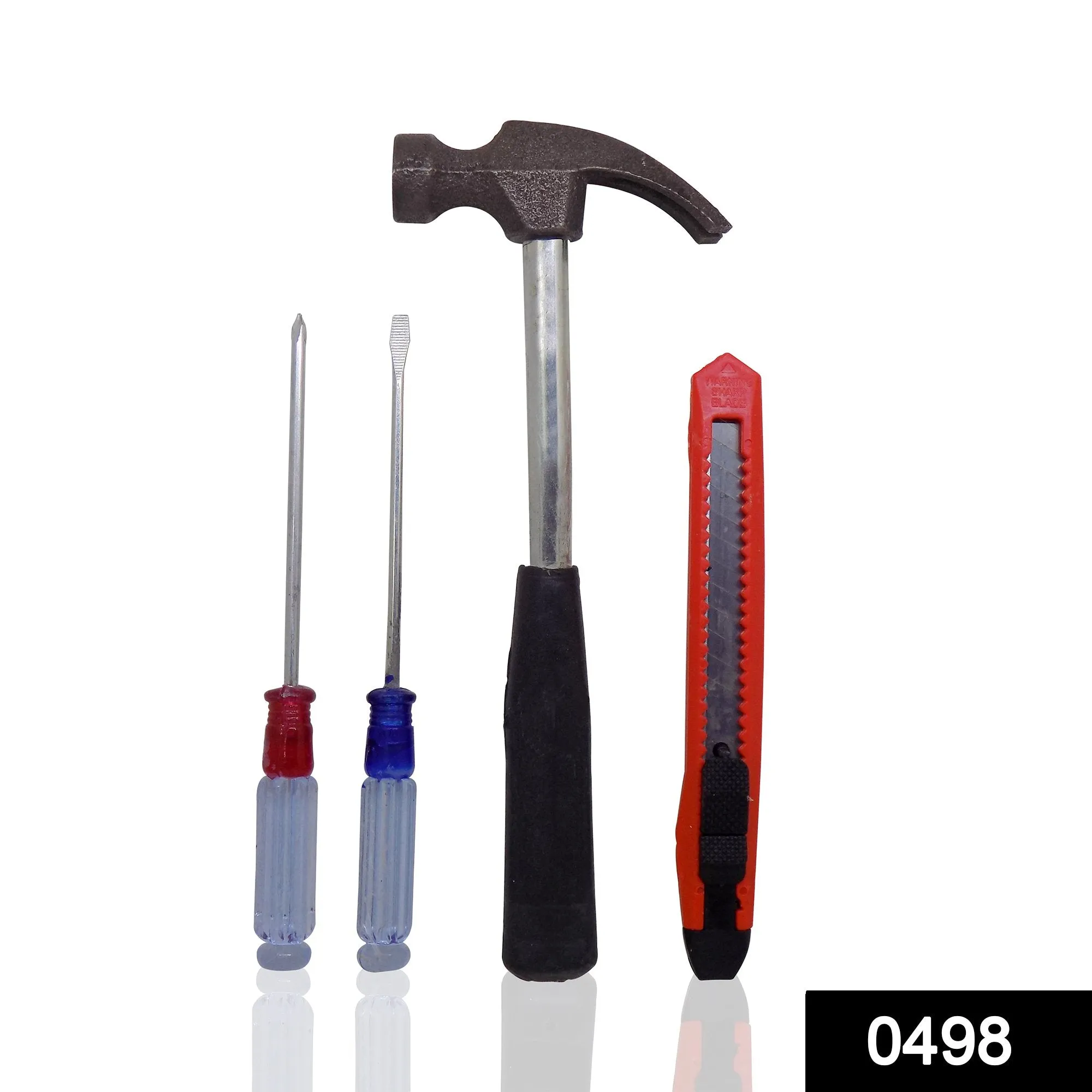 0498 Professional Utility Cutter Set- 4pcs ( Screw Drivers, Hammer and Cutter)