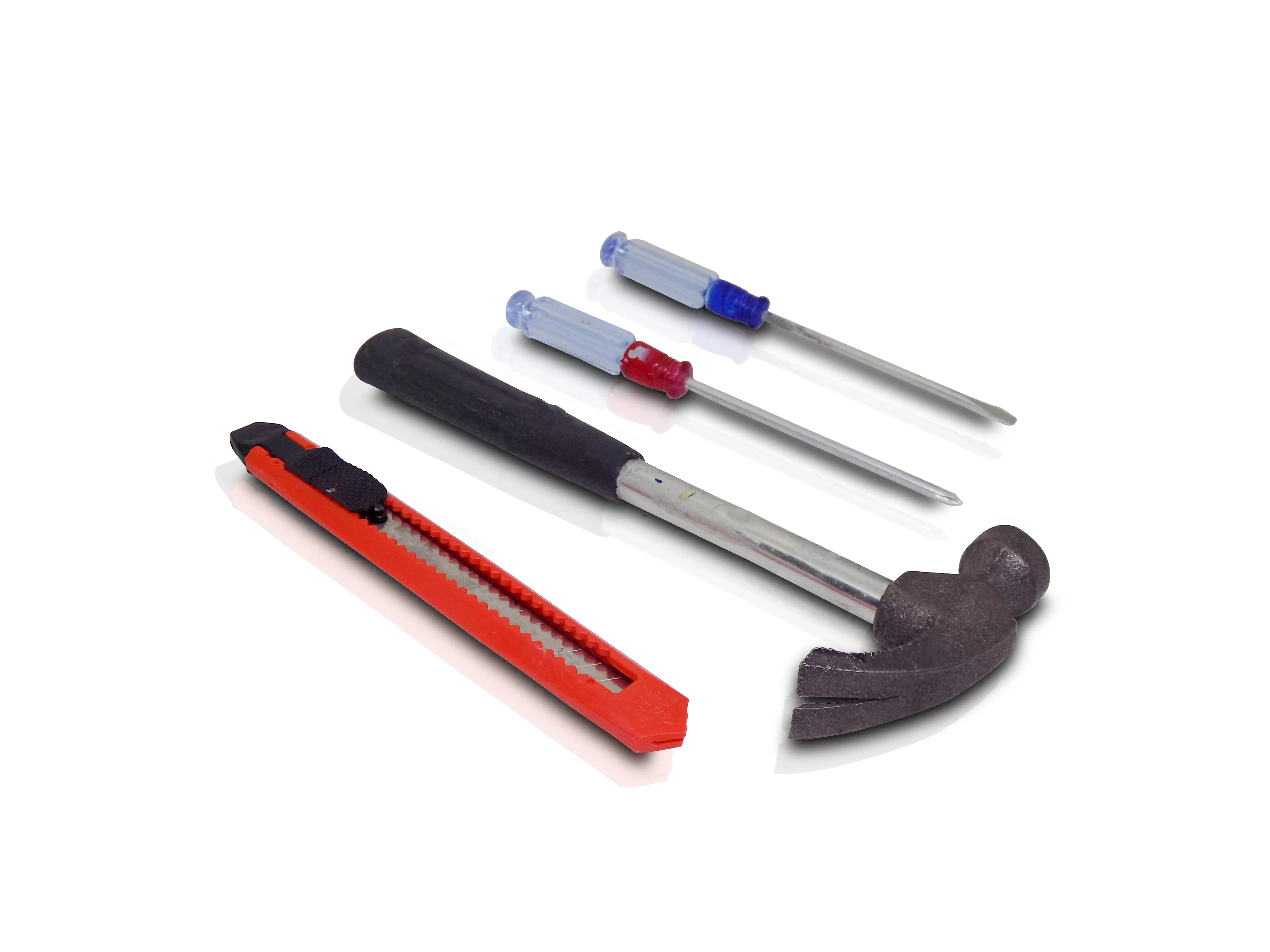 0498 Professional Utility Cutter Set- 4pcs ( Screw Drivers, Hammer and Cutter)