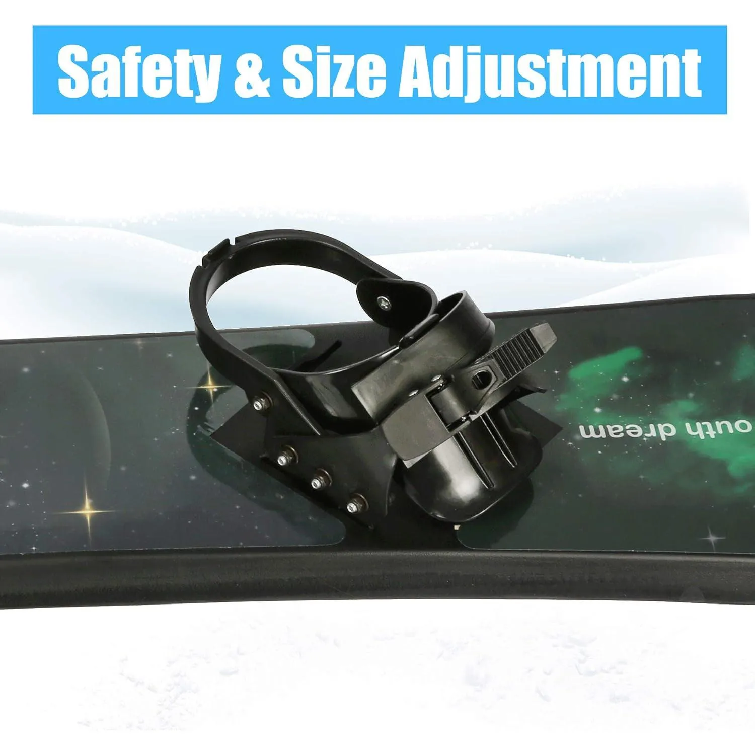 43.3" Snowboard for Kids Beginners Age 5-15 with Adjustable Step-in Bindings Winter Sport Ski Snow Board