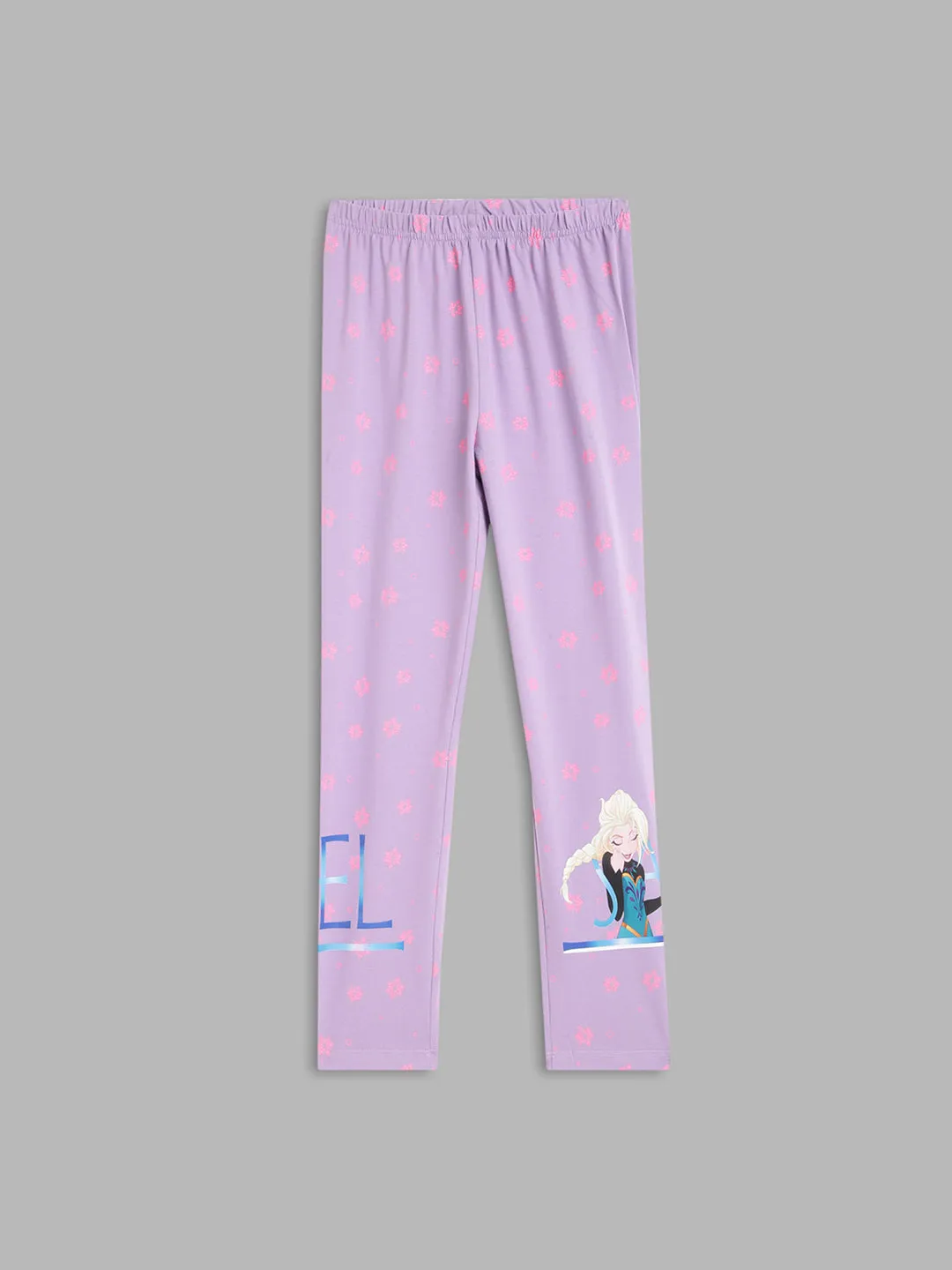 Blue Giraffe Girls Lilac Solid Regular Fit Legging