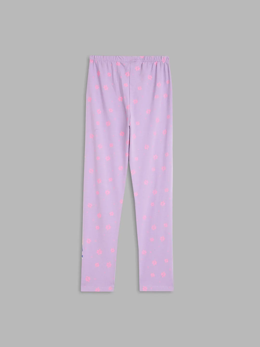 Blue Giraffe Girls Lilac Solid Regular Fit Legging