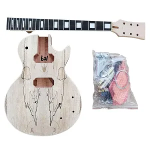 Custom Splatted Maple Les Paul Style Electric Guitar DIY Kit