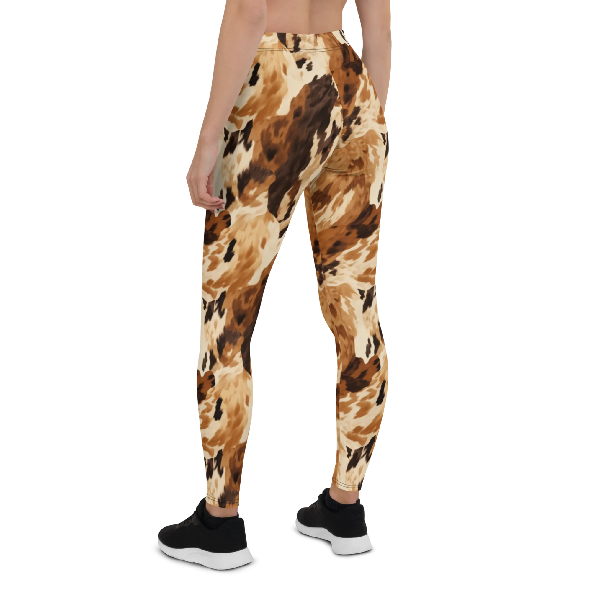 Dark Cow Print Leggings