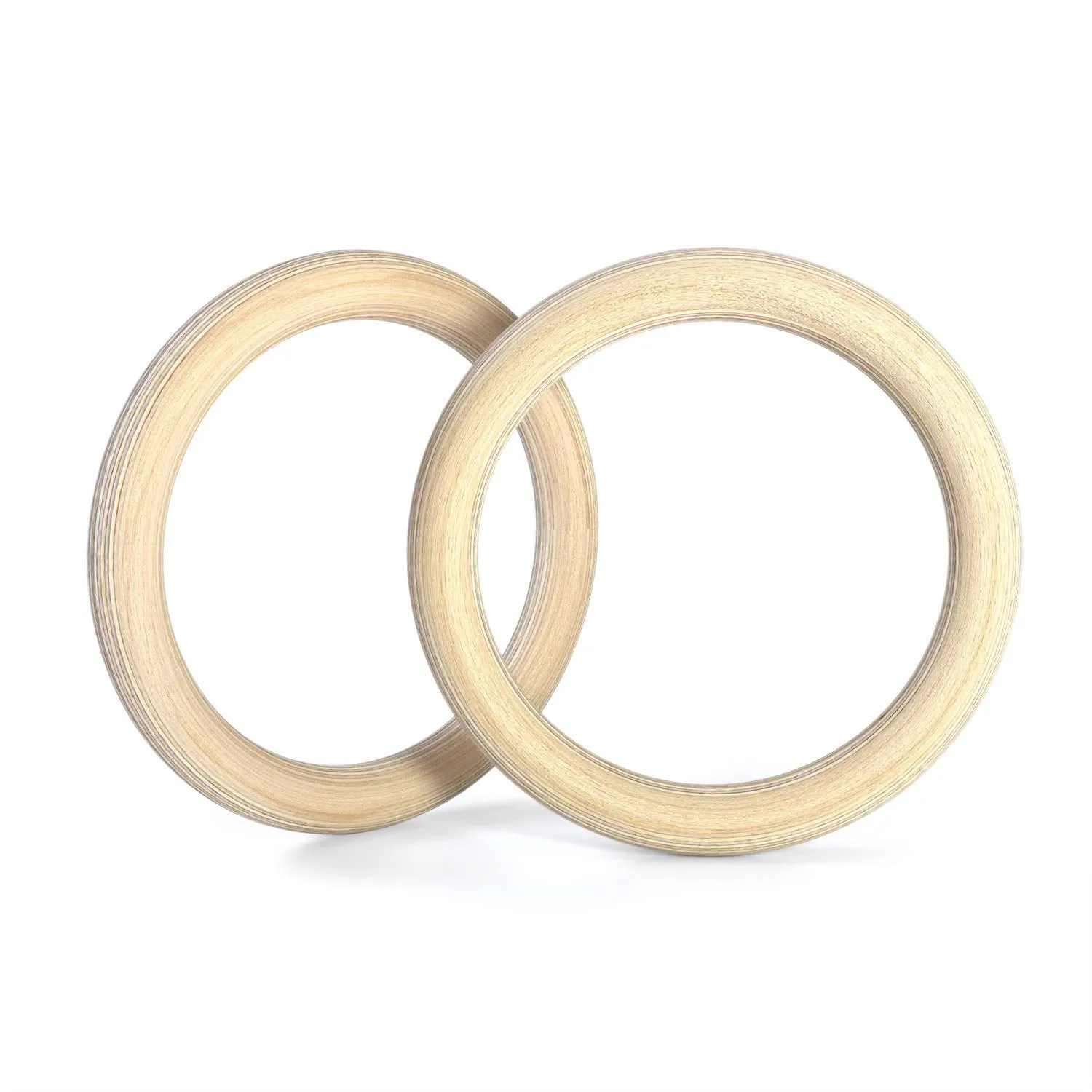 Double Circle 1.1 Wood Gymnastics Rings Slip Resistant Grip for Home Workouts