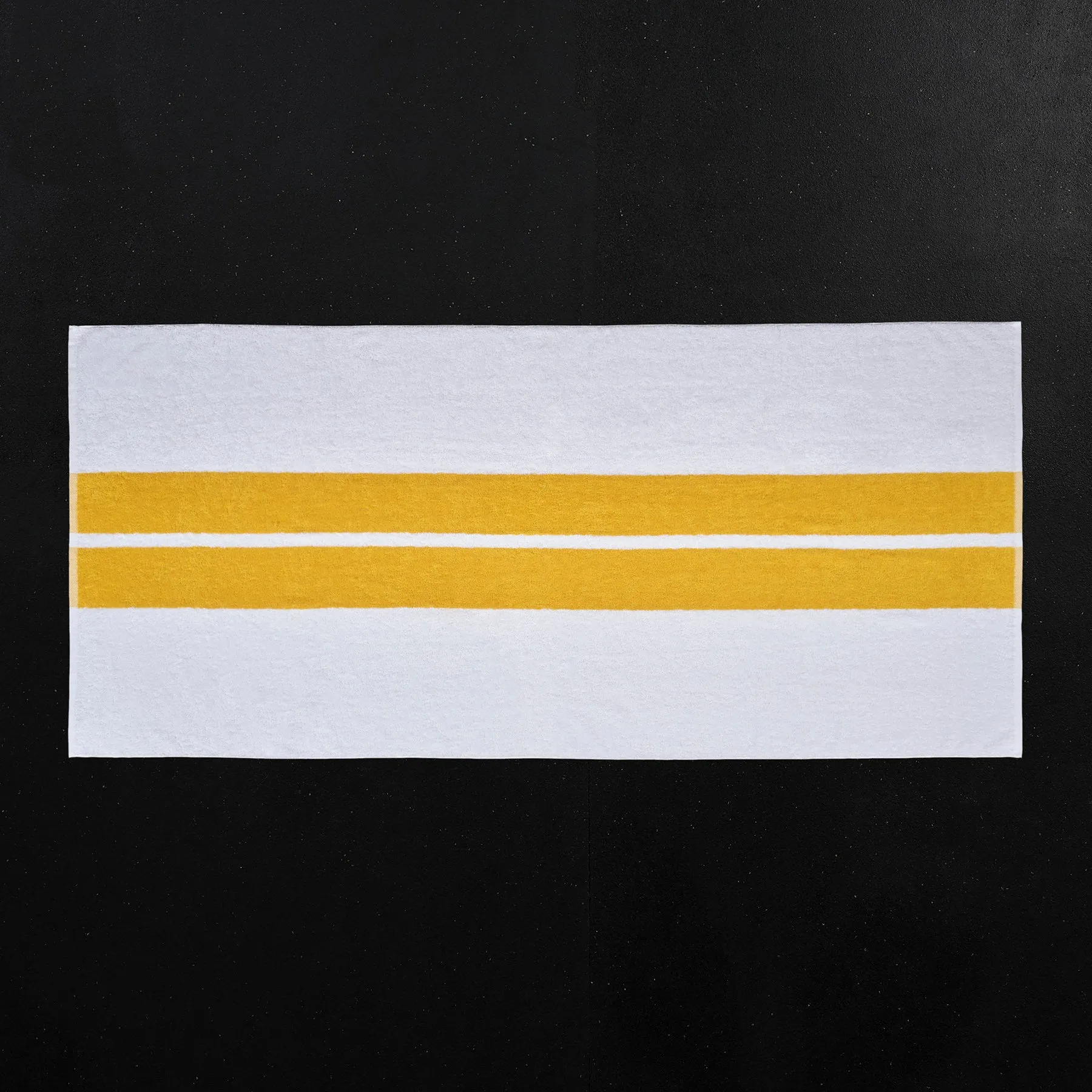 Double Stripe Beach Towel - White/Crocus Yellow