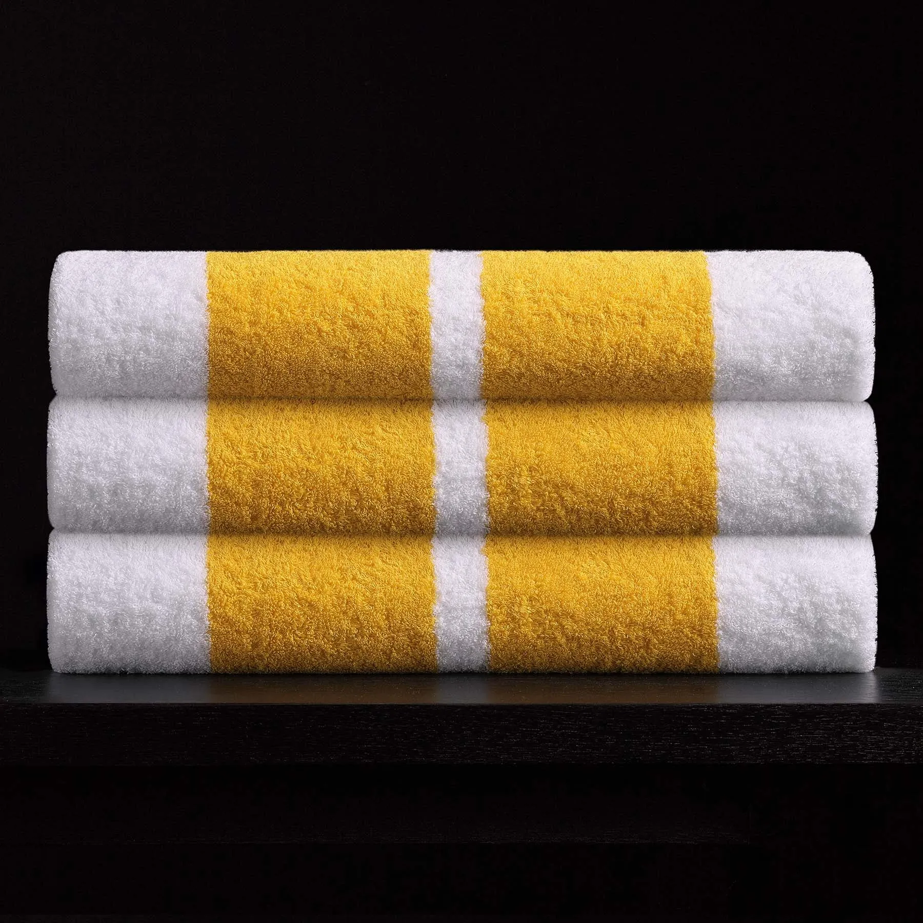 Double Stripe Beach Towel - White/Crocus Yellow