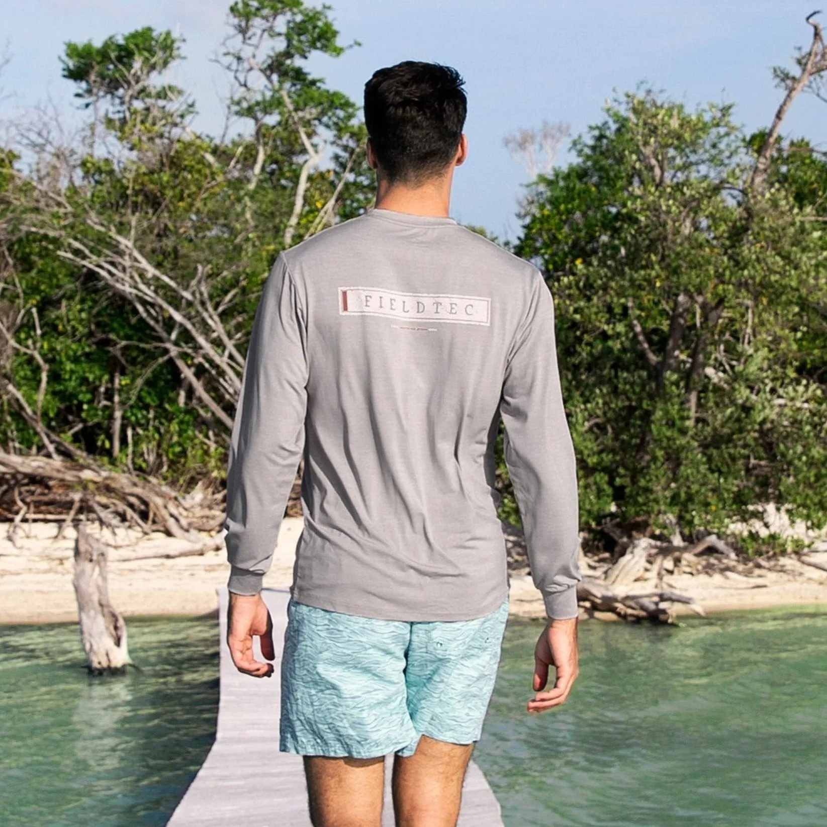 FieldTec™ Heathered Performance Tee - Lines - Long Sleeve