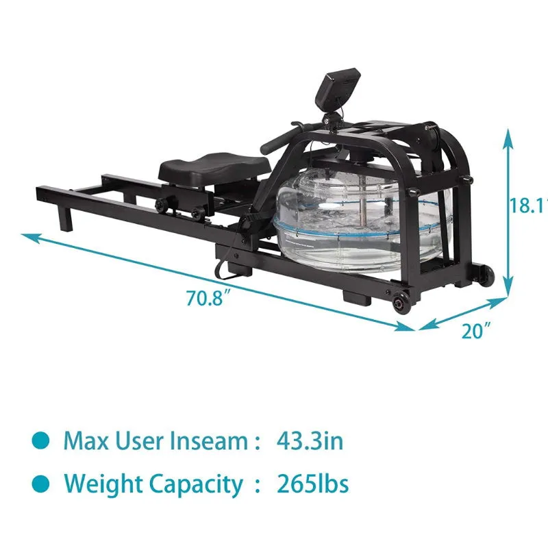 FITPHER Water Resistance Rowing Machine Resistance Metal Dual-Track Healthy Indoor Gym Equipment For Fitness (Irony)