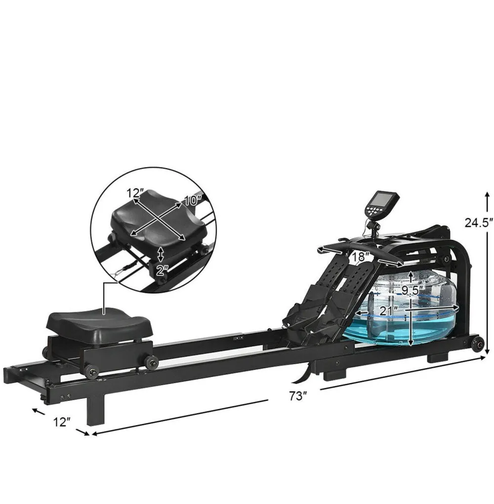 FITPHER Water Resistance Rowing Machine Resistance Metal Dual-Track Healthy Indoor Gym Equipment For Fitness (Irony)