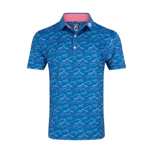 FootJoy Wave Print Lisle Self Collar Polo