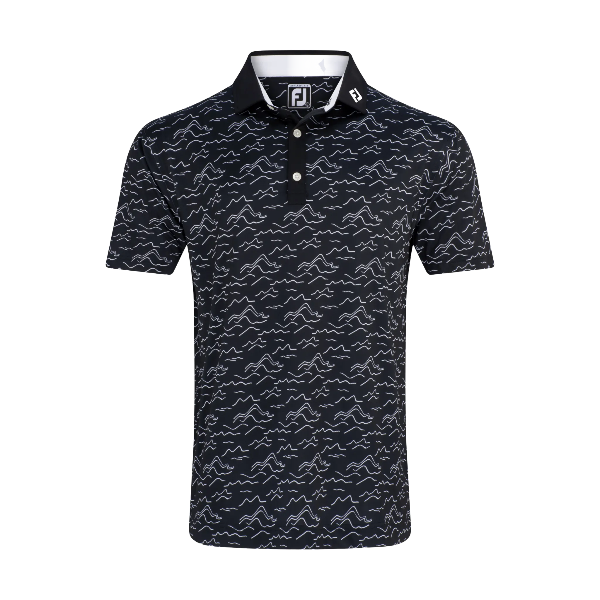 FootJoy Wave Print Lisle Self Collar Polo