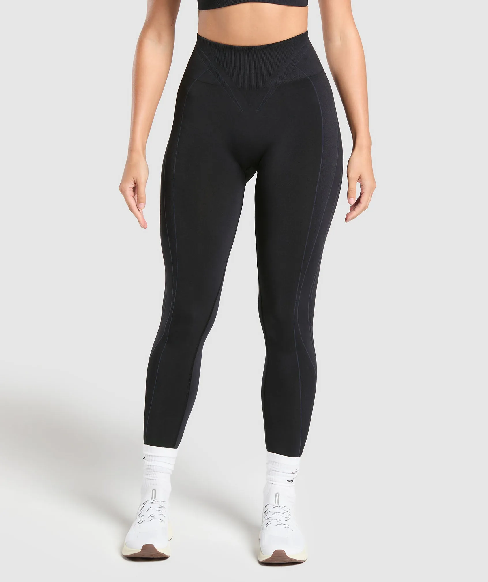 Gymshark Apex Contrast Leggings - Black/Brushed Grey