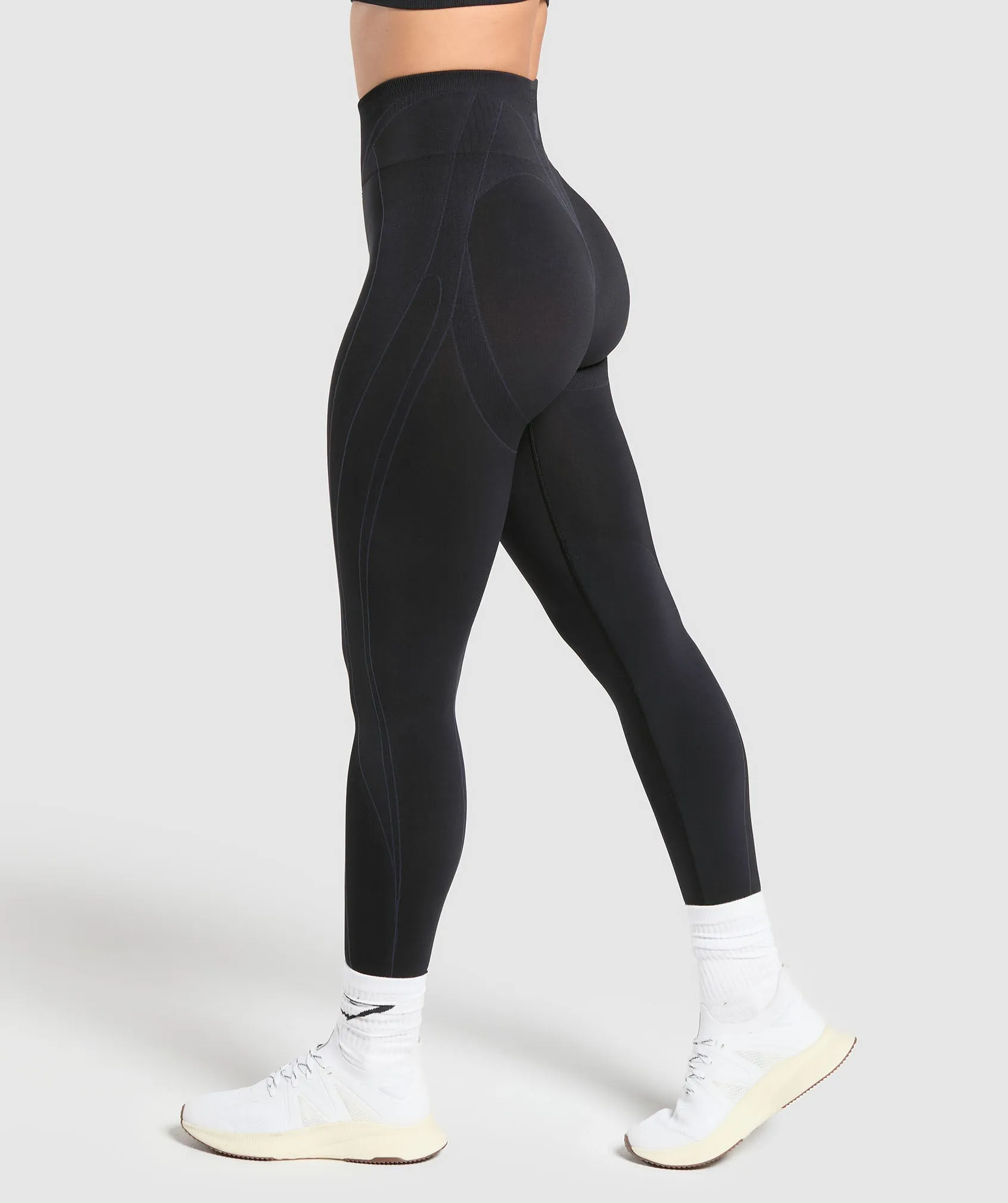 Gymshark Apex Contrast Leggings - Black/Brushed Grey