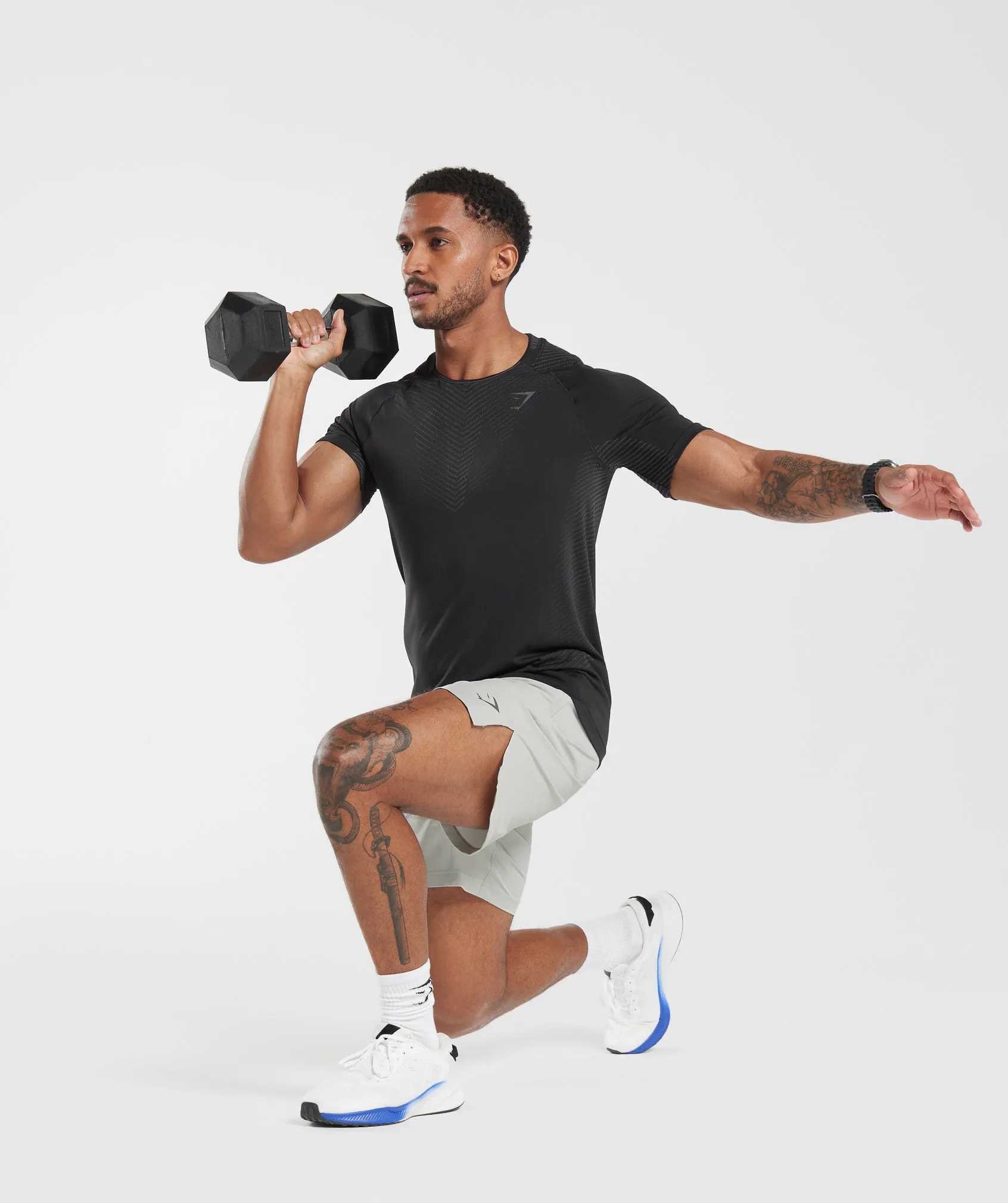 Gymshark Apex Seamless T-Shirt - Black/Silhouette Grey