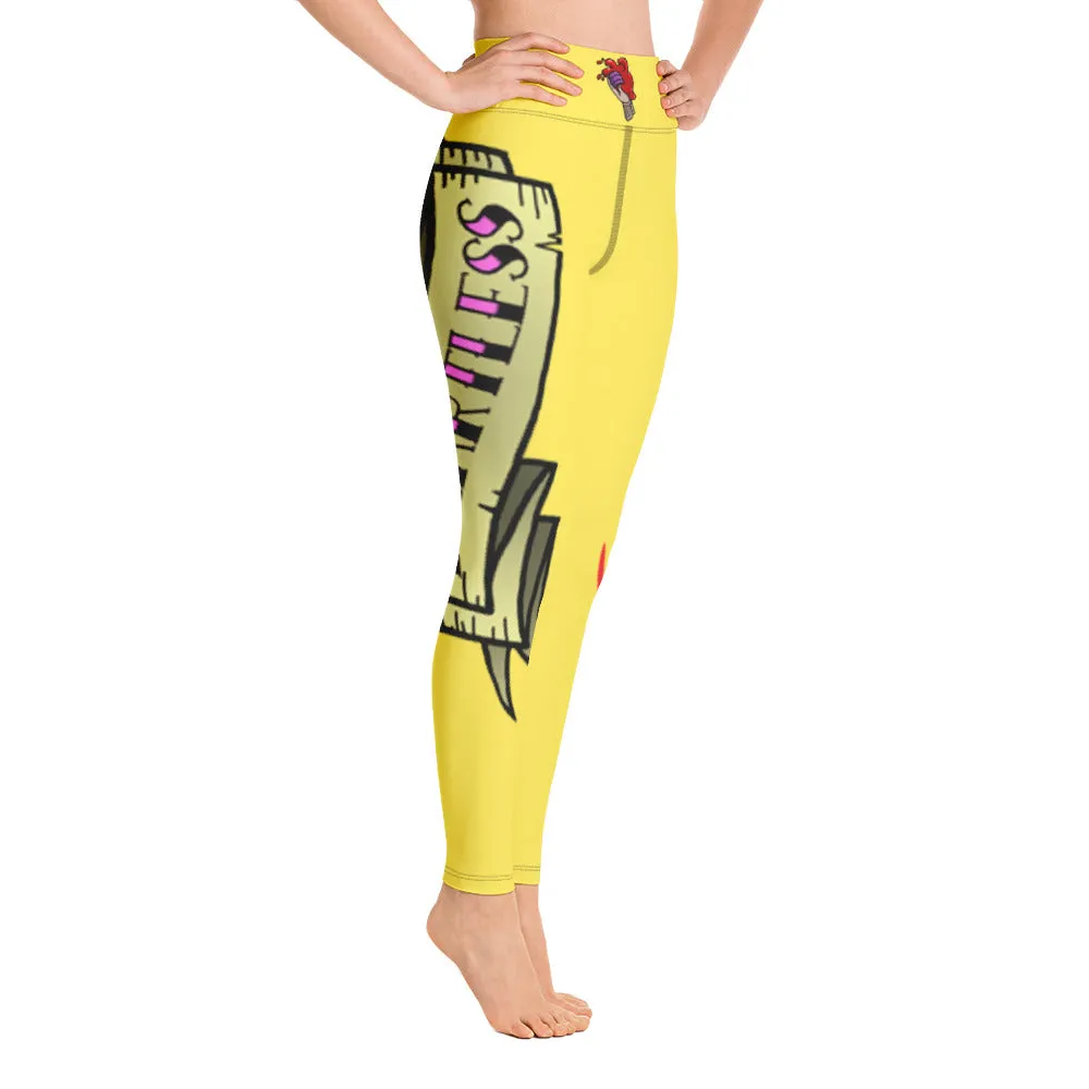 Heartless Yellow Yoga Leggings