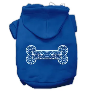 Henna Bone Screen Print Pet Hoodies Blue Size XXL (18)