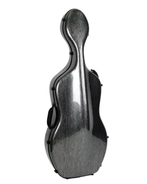 HQ Polycarbon Cello Case 4/4 - Silver and Black Large