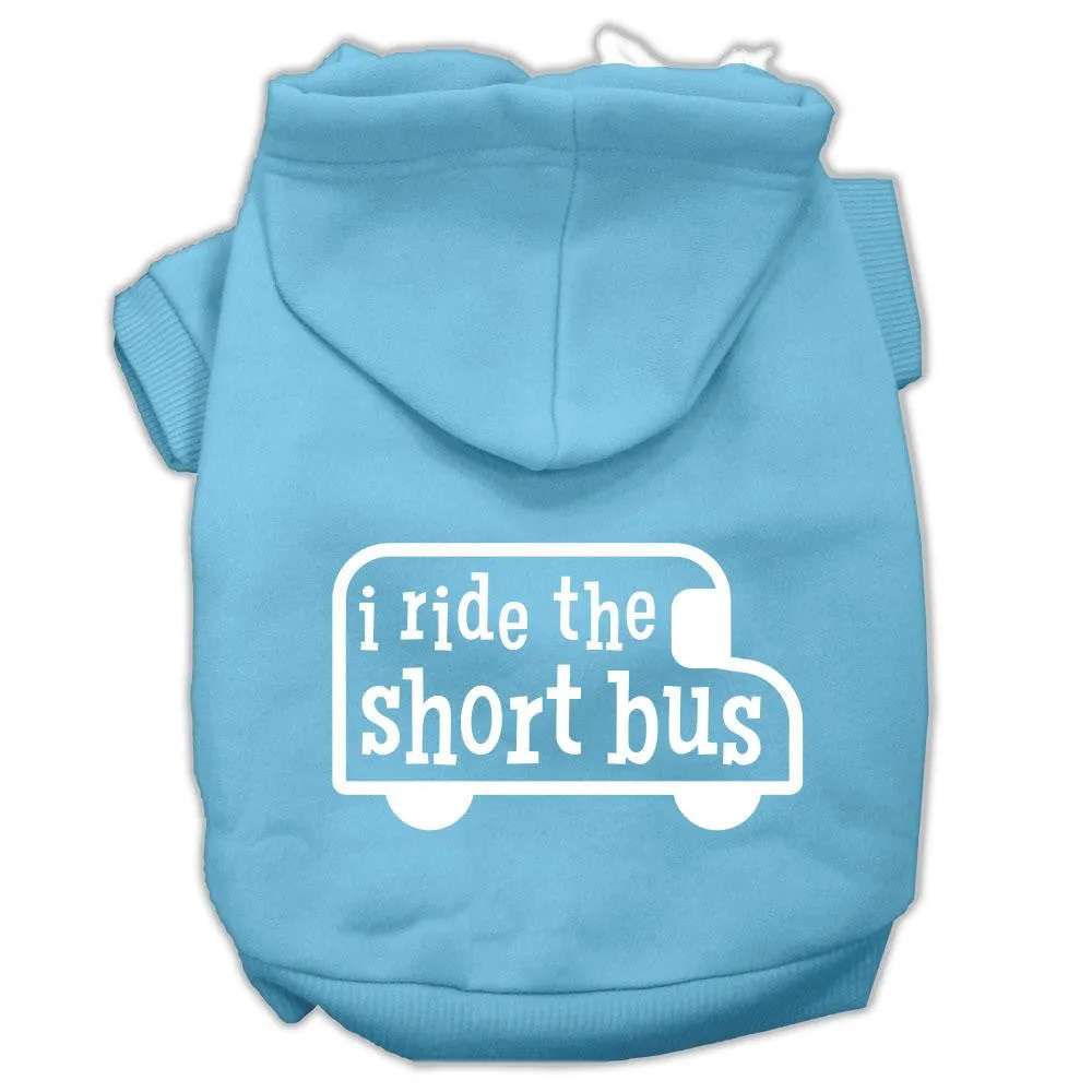 I Ride The Short Bus Screen Print Pet Hoodies Baby Blue Size L (14)