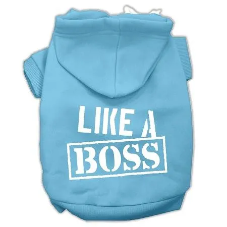 Like a Boss Screen Print Pet Hoodies Baby Blue Size XXXL (20)