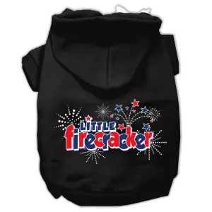 Little Firecracker Screen Print Pet Hoodies Black XL (16)