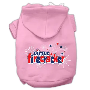 Little Firecracker Screen Print Pet Hoodies Light Pink Size L (14)