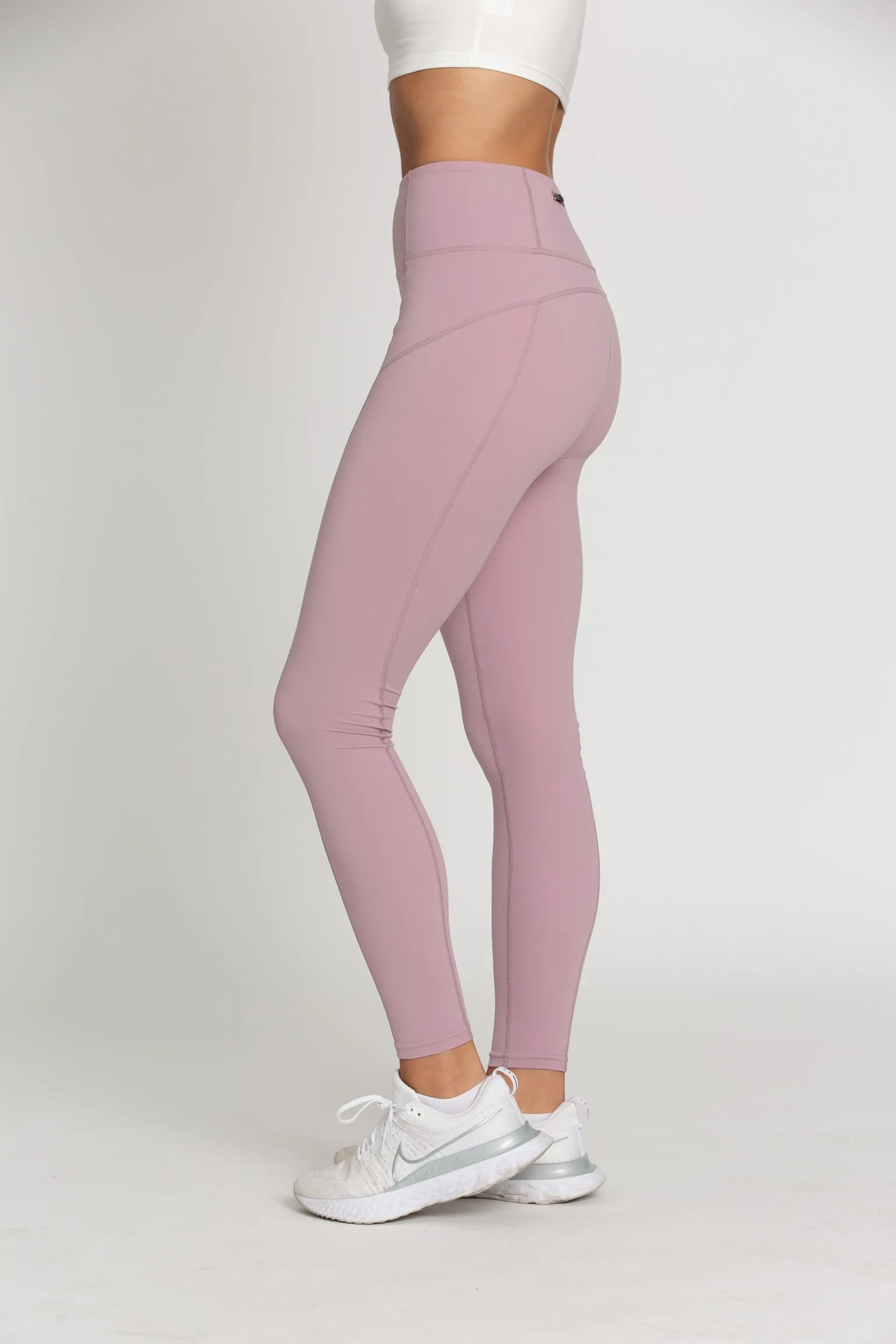 Mauve Mist Zipper Lined Leggings