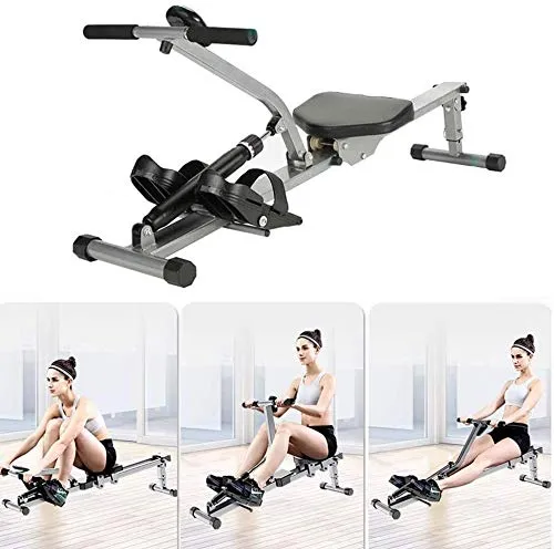 MGIZLJJ Rowing Machines, Rowing Machine,Household Aerobic Rowing Machine Foldable,Adjustable Resistance,Fitness Equipment,Metal Rowing Machine for Home Use