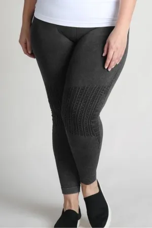 Nikibiki Plus Size Knee Shirring Leggings - Black