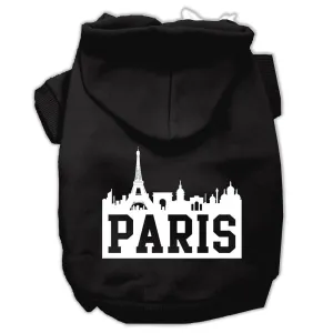 Paris Skyline Screen Print Pet Hoodies Black Size Sm (10)