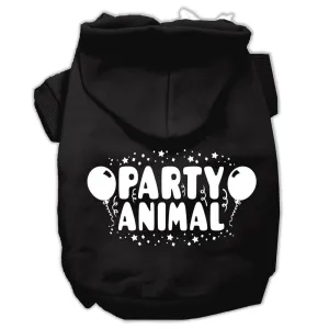 Party Animal Screen Print Pet Hoodies Black Size Lg (14)