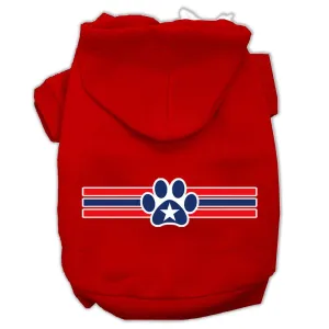 Patriotic Star Paw Screen Print Pet Hoodies Red Size XXXL(20)