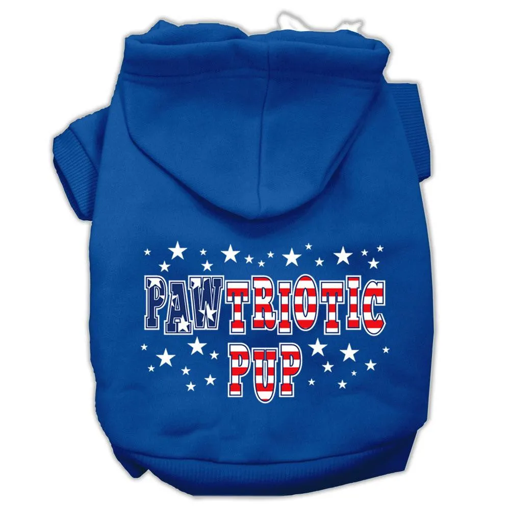 Pawtriotic Pup Screen Print Pet Hoodies Blue Size XL (16)