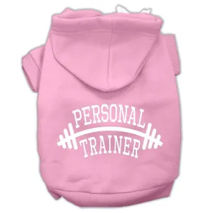 Personal Trainer Screen Print Pet Hoodies Light Pink Size Lg (14)