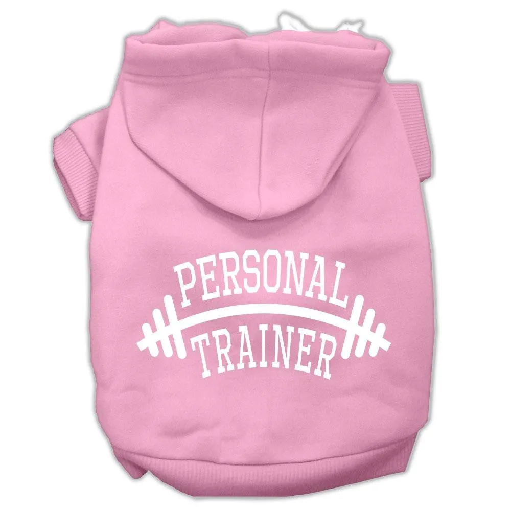 Personal Trainer Screen Print Pet Hoodies Light Pink Size Xs (8)