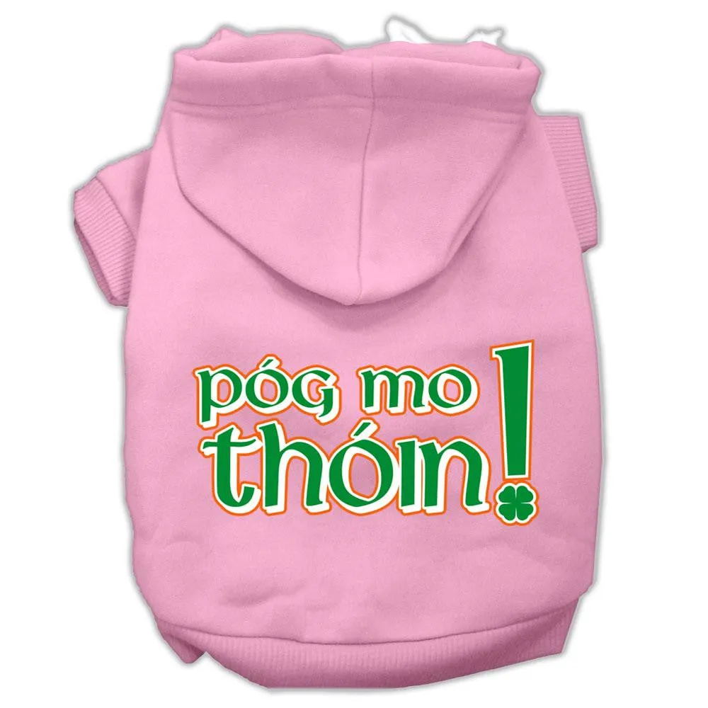 Pog Mo Thoin Screen Print Pet Hoodies Light Pink Size XL (16)