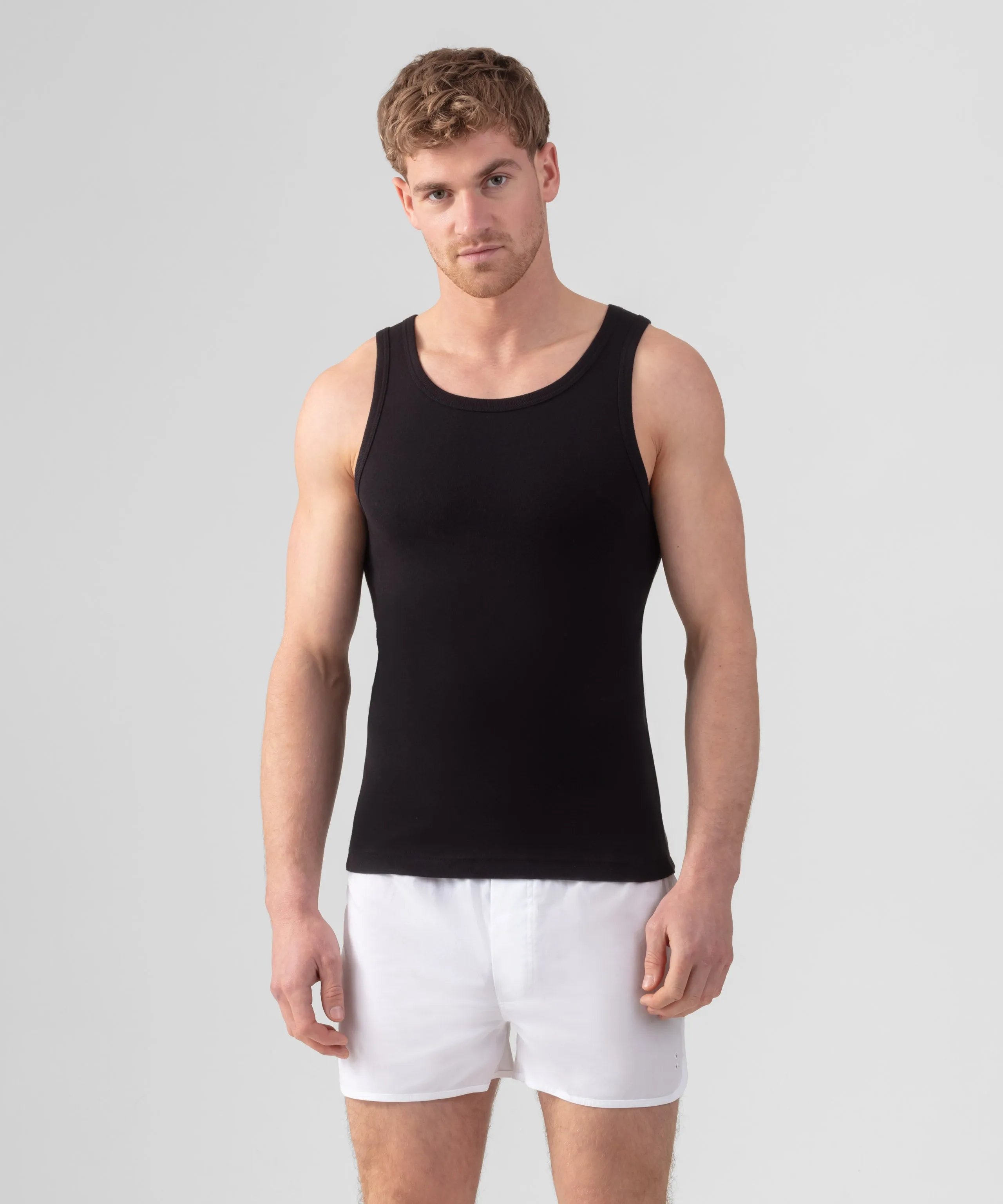 Ribbed Tank Top: Black