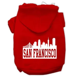 San Francisco Skyline Screen Print Pet Hoodies Red Size XXXL (20)