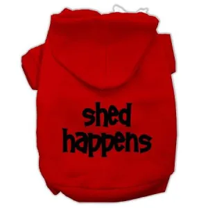 Shed Happens Screen Print Pet Hoodies Red Size Lg (14)