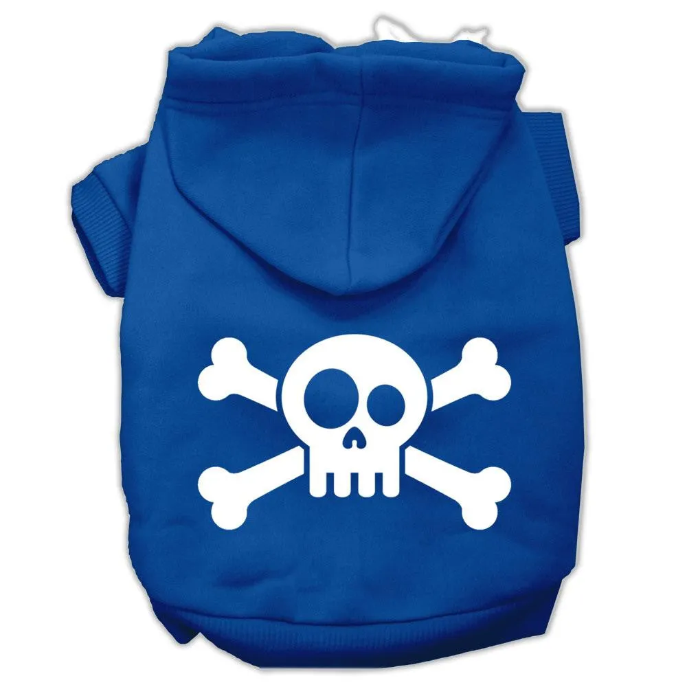 Skull Crossbone Screen Print Pet Hoodies Blue Size XL (16)