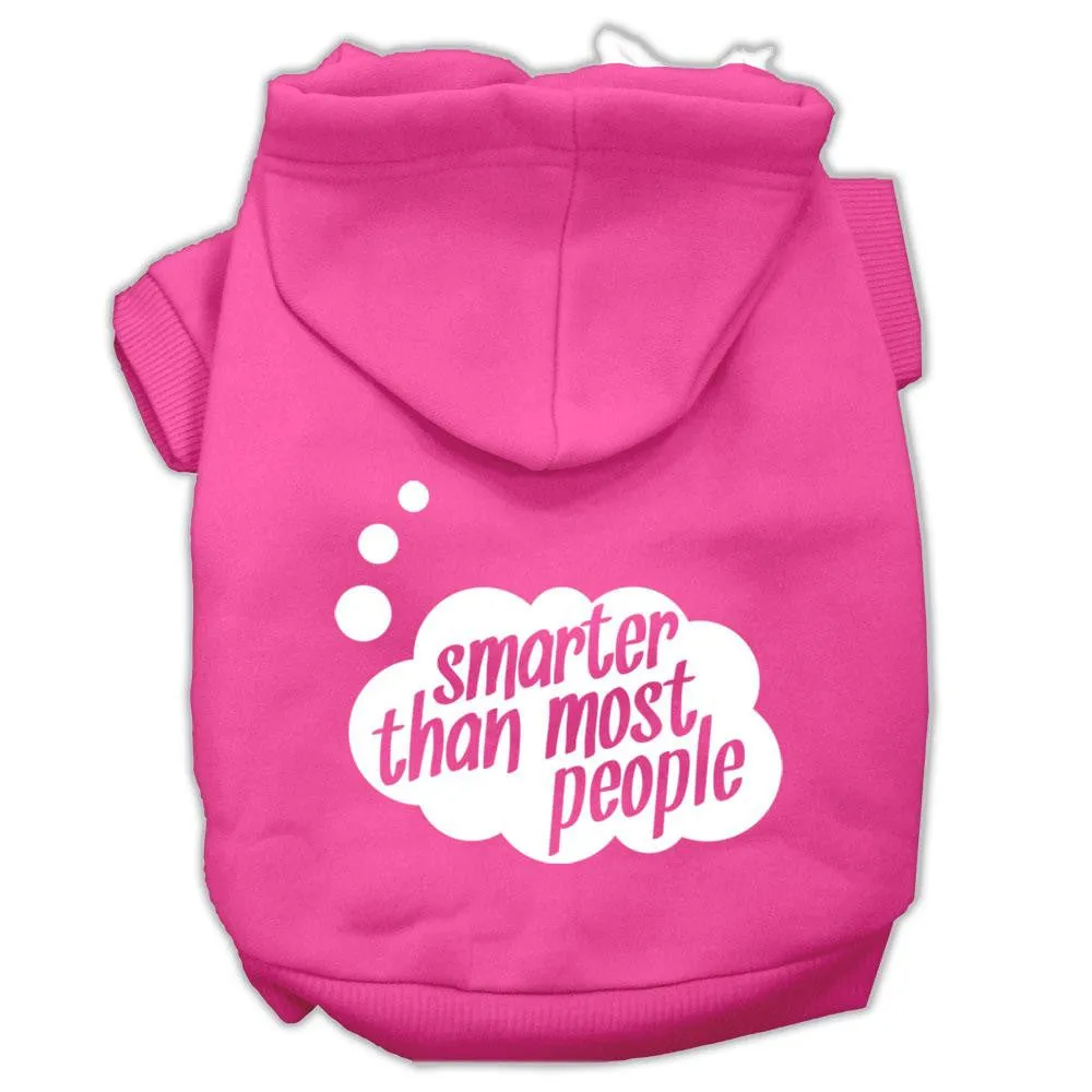 Smarter Then Most People Screen Printed Dog Pet Hoodies Bright Pink Size Med (12)