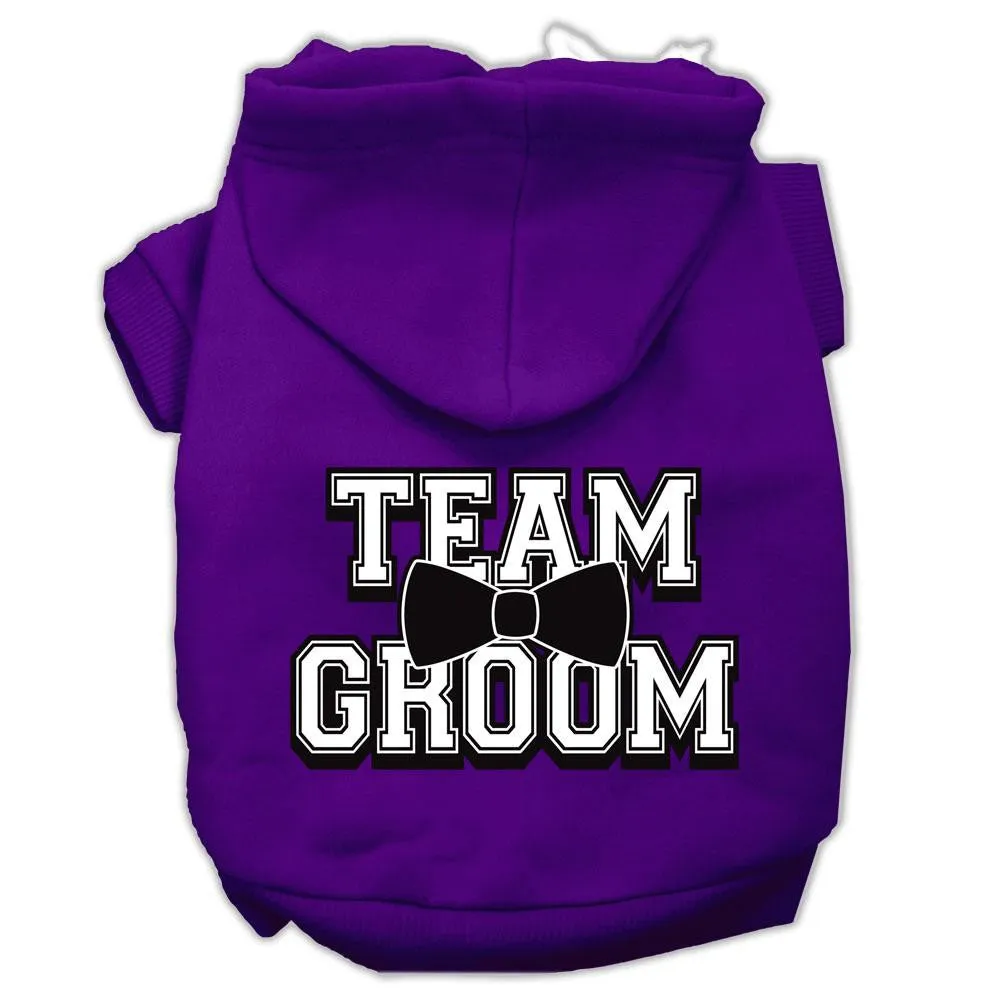 Team Groom Screen Print Pet Hoodies Purple Size XXL (18)