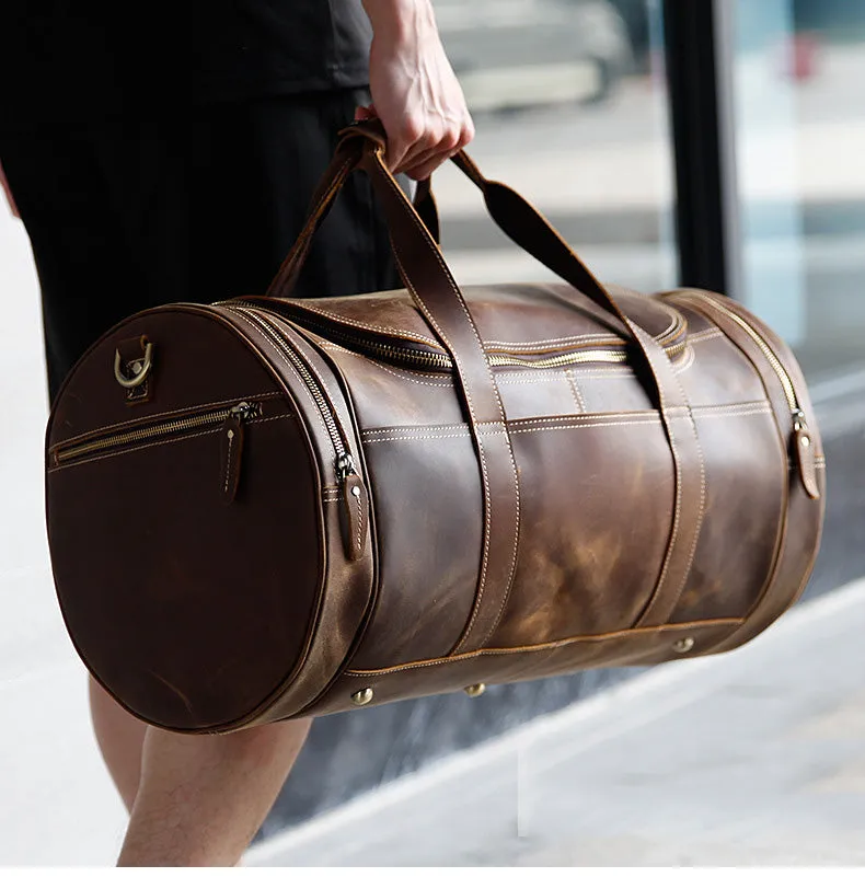 The Major - Leather Barrel Travel Bag