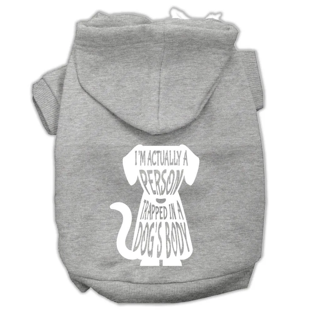 Trapped Screen Print Pet Hoodies Grey Size Xl (16)