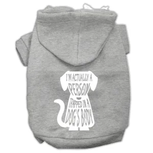 Trapped Screen Print Pet Hoodies Grey Size Xl (16)