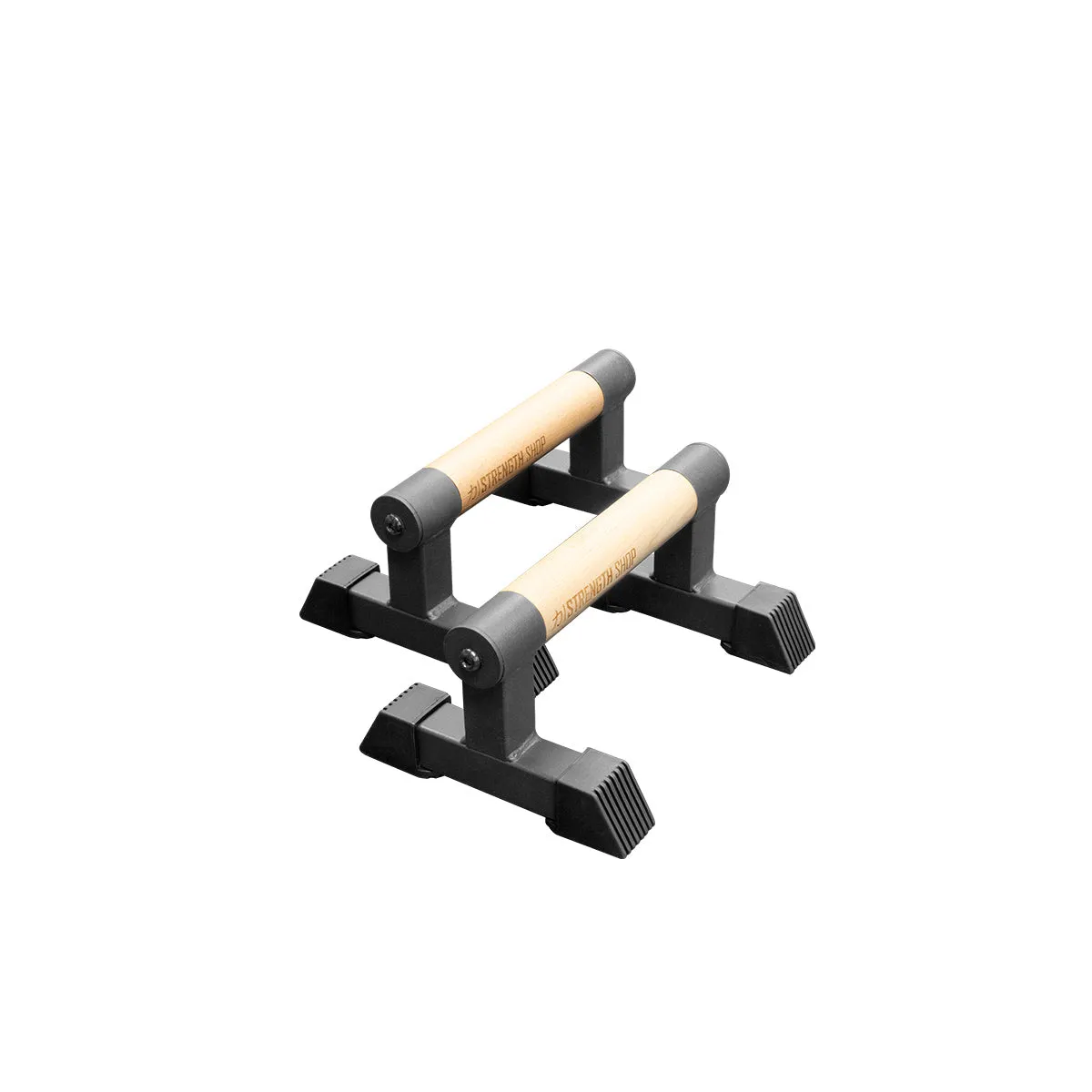 Wooden Grip Parallettes - 3 Sizes, Steel Base